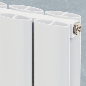AP-MAGC-WH-CU00 - Apollo Magenta Curve Aluminium Designer White Double Vertical Radiator H1800mm X W315mm