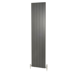 AP-MALF18H5S-ALT00 - Apollo Malpensa Flat Aluminium Designer Anthracite Single Vertical Radiator H1800mm X W400mm