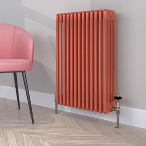 CT4-C-750-SALMON-PINK-LS00 - Classic Orange 4 Column Radiator H300mm x W990mm