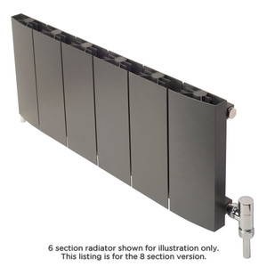 AP-MALC3H8S-ALT01 - Apollo Malpensa Curved Aluminium Designer Anthracite Single Horizontal Radiator H300mm X W956mm