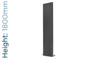 AP-MALC18H4S-TH - Apollo Malpensa Curved Aluminium Designer Anthracite Single Vertical Radiator H1800mm X W476mm