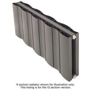 AP-MALW3H13S-ALT00 - Apollo Malpensa Wave Aluminium Designer Anthracite Double Horizontal Radiator H300mm X W1048mm