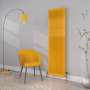 CT2-C-1800-TRAFFIC-YELLOW-LS00 - Classic Yellow 2 Column Vertical Radiator H1800mm x W300mm