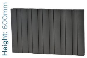 AP-MALW6H7S-TH - Apollo Malpensa Wave Aluminium Designer Anthracite Double Horizontal Radiator H600mm X W568mm