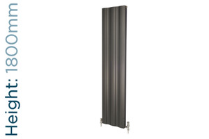 AP-MALW18H5S-TH - Apollo Malpensa Wave Aluminium Designer Anthracite Double Vertical Radiator H1800mm X W408mm