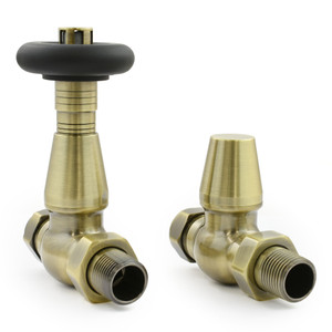 T-TRV-077-ST-AB-ALT00 - Jarrow Traditional TRV Antique Brass Towel Radiator Valves