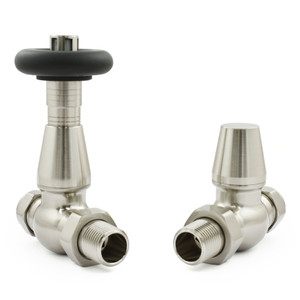 T-TRV-077-ST-SN - Jarrow Traditional TRV Brushed Satin Nickel Towel Radiator Valves