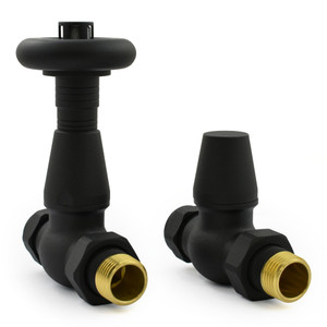 T-TRV-077-ST-TB-ALT00 - Jarrow Traditional TRV Textured Black Towel Radiator Valves