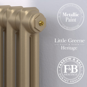 CI-EL-PALE-GOLD-CU00 - Elizabeth 2 Column Cast Iron Radiator H500mm x W208mm