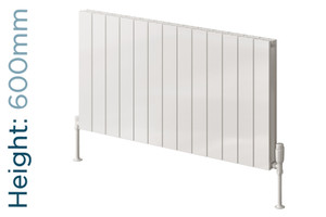 Reina Casina C Aluminium Designer White Double Horizontal Radiator H600mm X W470mm