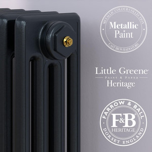 CI-RC-BLK-CU00 - Richmond Black 4 Column Victorian Cast Iron Radiator H460mm x W217mm