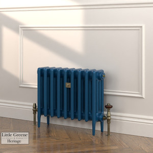 CI-RC460-BLU-LG-LS03 - Richmond Blue 4 Column Victorian Cast Iron Radiator H460mm x W217mm