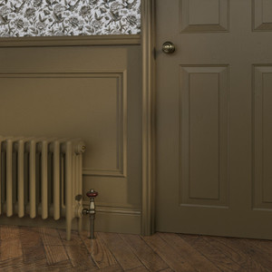 CI-RC460-LG-123-LIGHT-BRONZE-GREEN - Richmond Brown 4 Column Victorian Cast Iron Radiator H460mm x W217mm