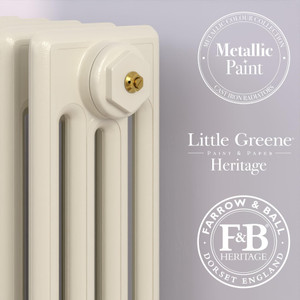 CI-RC-CRM-CU00 - Richmond Cream 4 Column Victorian Cast Iron Radiator H460mm x W217mm