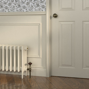CI-RC460-LG-269-GREEN-STONE-LIGHT - Richmond Cream 4 Column Victorian Cast Iron Radiator H460mm x W217mm