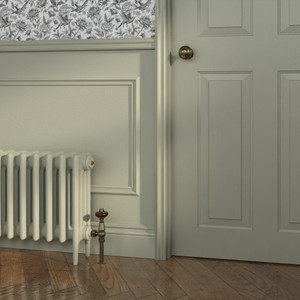 CI-RC460-LG-079-NORMANDY-GREY - Richmond Grey 4 Column Victorian Cast Iron Radiator H460mm x W217mm
