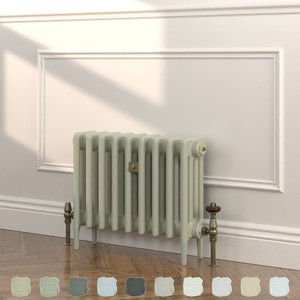 CI-RC460-GRY-TH - Richmond Grey 4 Column Victorian Cast Iron Radiator H460mm x W217mm