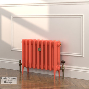 CI-RC460-ORG-LG-LS03 - Richmond Orange 4 Column Victorian Cast Iron Radiator H460mm x W217mm