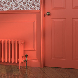 CI-RC460-LG-021-ORANGE-AURORA - Richmond Orange 4 Column Victorian Cast Iron Radiator H460mm x W217mm