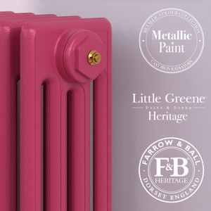 CI-RC-PNK-CU00 - Richmond Pink 4 Column Victorian Cast Iron Radiator H460mm x W217mm