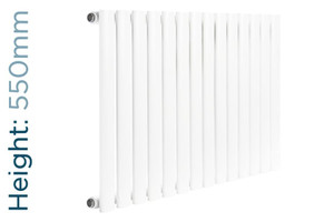 DQ-COVE-550-W-TH - DQ Cove Horizontal Single Radiator H550mm X W413mm White