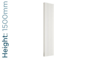 DQ-COVE-150-DW-TH - DQ Cove Vertical Double Radiator H1500mm X W295mm White