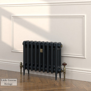 CI-SH450-BLK-LG-LS03 - Shelbourne Black 3 Column Victorian Cast Iron Radiator H450mm x W213mm