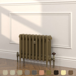 CI-SH450-BRN-TH - Shelbourne Brown 3 Column Victorian Cast Iron Radiator H450mm x W213mm