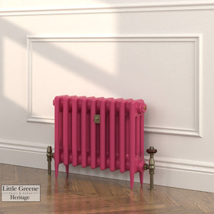 CI-SH450-PNK-LG-LS03 - Shelbourne Pink 3 Column Victorian Cast Iron Radiator H450mm x W213mm