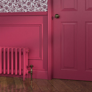 CI-SH450-LG-013-MISCHIEF - Shelbourne Pink 3 Column Victorian Cast Iron Radiator H450mm x W213mm