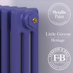 CI-SH-PUR-CU00 - Shelbourne Purple 3 Column Victorian Cast Iron Radiator H450mm x W213mm