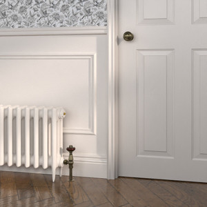 CI-SH450-LG-025-HOLLYHOCK - Shelbourne White 3 Column Victorian Cast Iron Radiator H450mm x W213mm