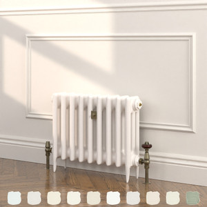 CI-SH450-WHT-TH - Shelbourne White 3 Column Victorian Cast Iron Radiator H450mm x W213mm