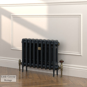 CI-RK460-BLK-LG-LS03 - Rook Black 2 Column Victorian Cast Iron Radiator H460mm x W216mm