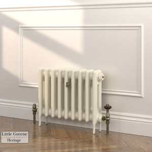 CI-RK460-CRM-LG-LS03 - Rook Cream 2 Column Victorian Cast Iron Radiator H460mm x W216mm