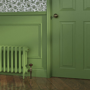 CI-RK460-LG-086-GARDEN - Rook Green 2 Column Victorian Cast Iron Radiator H460mm x W216mm