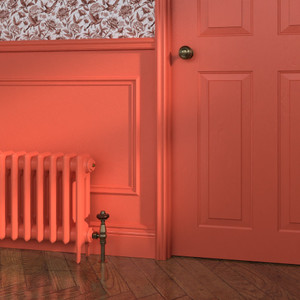 CI-RK460-LG-021-ORANGE-AURORA - Rook Orange 2 Column Victorian Cast Iron Radiator H460mm x W216mm