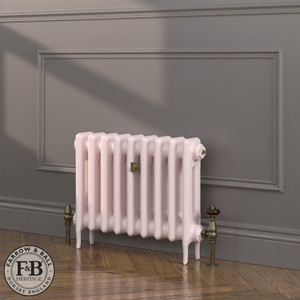 CI-RK460-PNK-FB-LS04 - Rook Pink 2 Column Victorian Cast Iron Radiator H460mm x W216mm