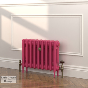 CI-RK460-PNK-LG-LS03 - Rook Pink 2 Column Victorian Cast Iron Radiator H460mm x W216mm