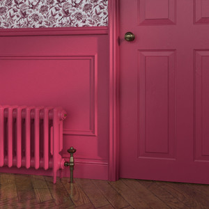 CI-RK460-LG-013-MISCHIEF - Rook Pink 2 Column Victorian Cast Iron Radiator H460mm x W216mm