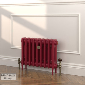 CI-RK460-RED-LG-LS03 - Rook Red 2 Column Victorian Cast Iron Radiator H460mm x W216mm