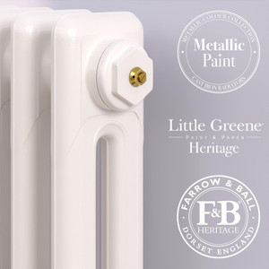 CI-RK-WHT-CU00 - Rook White 2 Column Victorian Cast Iron Radiator H460mm x W216mm