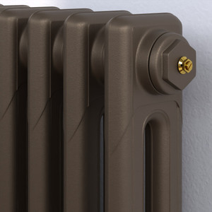 CI-RK-BRZ-CU00 - Rook Bronze 2 Column Victorian Cast Iron Radiator H460mm x W216mm