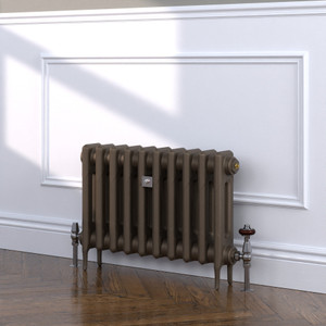 CI-RK460-BRZ-TH - Rook Bronze 2 Column Victorian Cast Iron Radiator H460mm x W216mm
