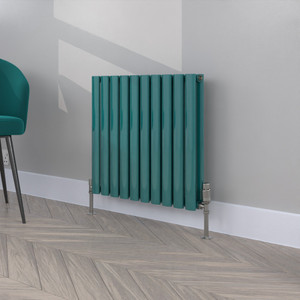 HE-550-590D-RAL-5021-WATER-BLUE-GLOSS-LS00 - Helios Colour Horizontal Double Radiator H550mm X W590mm