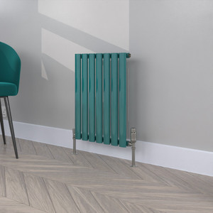 HE-550-413S-RAL-5021-WATER-BLUE-GLOSS-LS00 - Helios Colour Horizontal Single Radiator H550mm X W413mm