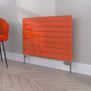 FL-604X900S-RAL-2004-PURE-ORANGE-GLOSS-LS00 - Flux Colour Horizontal Single Radiator H604mm X W900mm