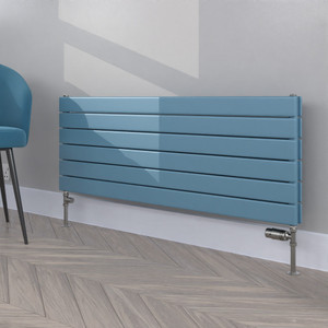 FL-452X1200D-RAL-5024-PASTEL-BLUE-SATIN-MATT-LS00 - Flux Colour Horizontal Double Radiator H452mm X W1200mm