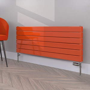 FL-452X1200D-RAL-2004-PURE-ORANGE-GLOSS-LS00 - Flux Colour Horizontal Double Radiator H452mm X W1200mm