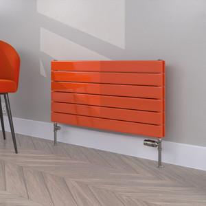 FL-452X900D-RAL-2004-PURE-ORANGE-GLOSS-LS00 - Flux Colour Horizontal Double Radiator H452mm X W900mm